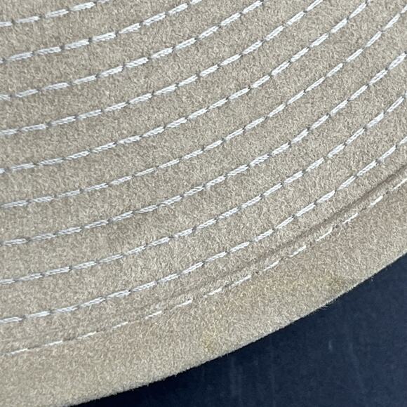 Vintage London Fog Mens Fedora Size Medium 7 - 7 1/8 Tan Leather Made In USA - Picture 14 of 14